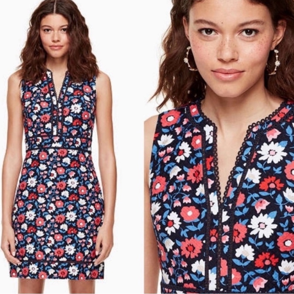 Kate Spade Daisy Jacquard, Dress, Navy